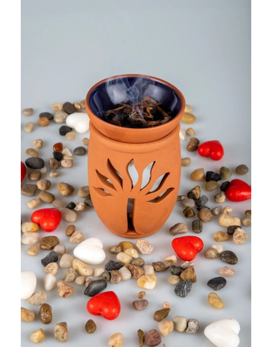 Hayat Ağacı El Yapımı Çömlek Buhurdanlık Tütsülük