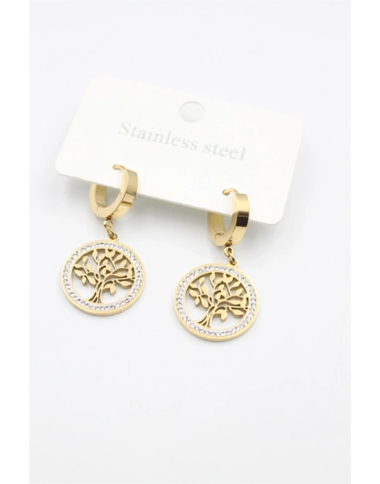 Hayat Ağacı Küpe - Altın