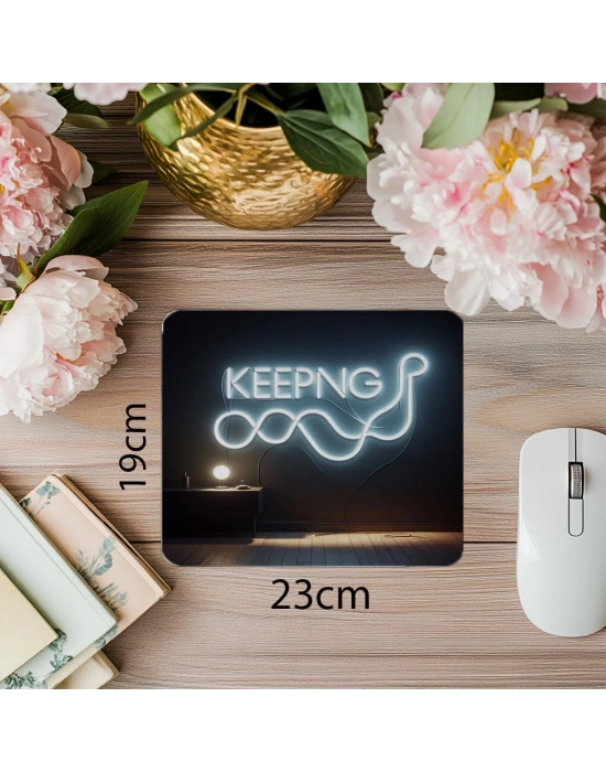 Hedef Odaklı Sade Neon Mouse Pad Tasarımı - 19x23 cm 2 mm Dikdörtgen İthal Baskılı Mouse Pad