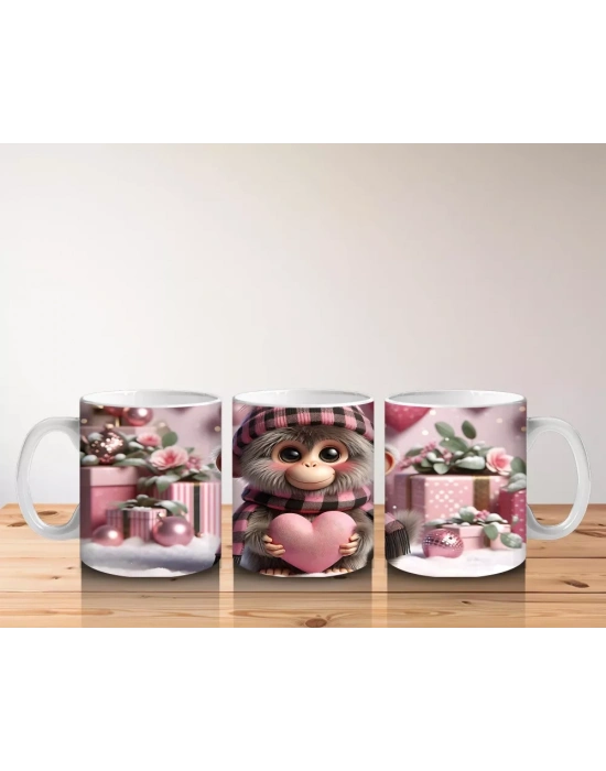 Hediye Kutuları Arasında Şapkalı Kirpi – Baskılı Kahve Kupası