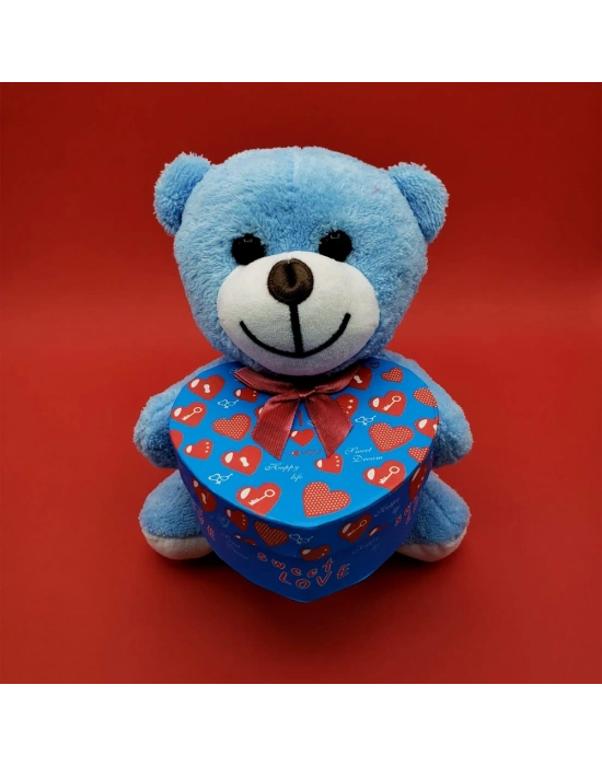 Hediyelik Mavi Kutulu Ayıcık