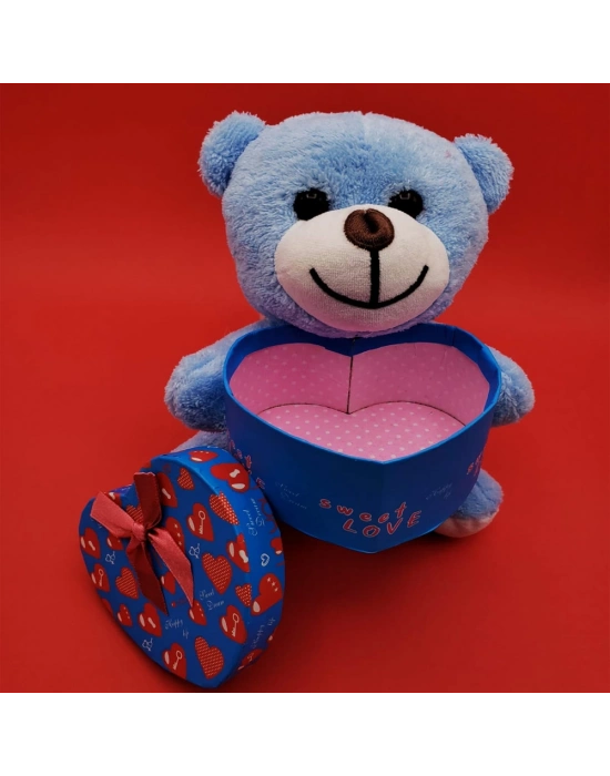 Hediyelik Mavi Kutulu Ayıcık