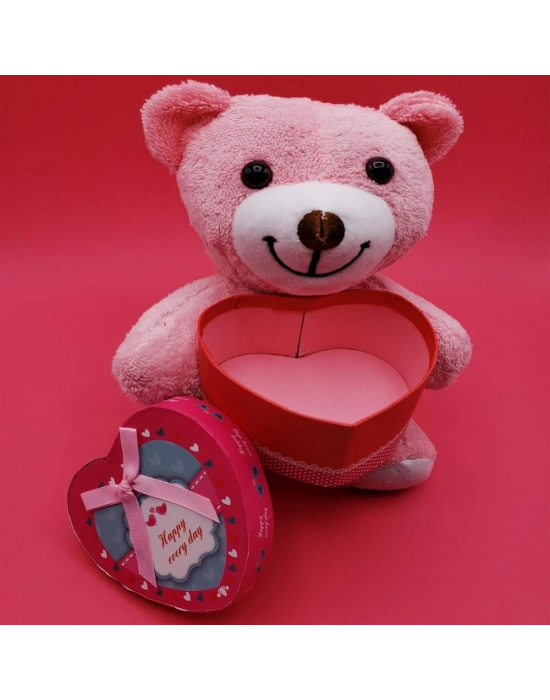 Hediyelik Pembe Kutulu Ayıcık