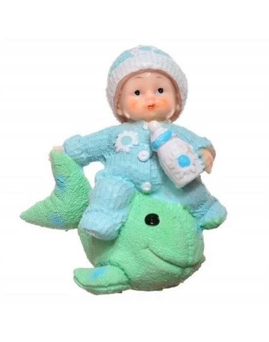 ®   Hediyelik Sevimli Mavi Bebek Biblo Polyester Süs Eşyası