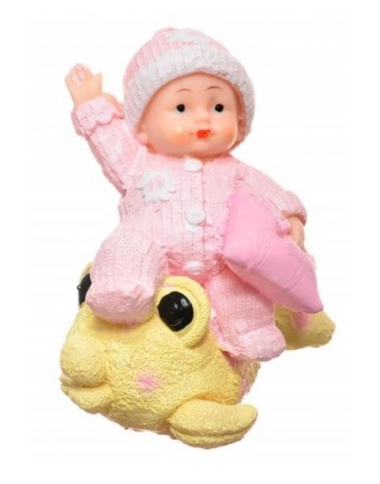 ®   Hediyelik Sevimli Pembe Bebek Biblo Polyester Süs Eşyası