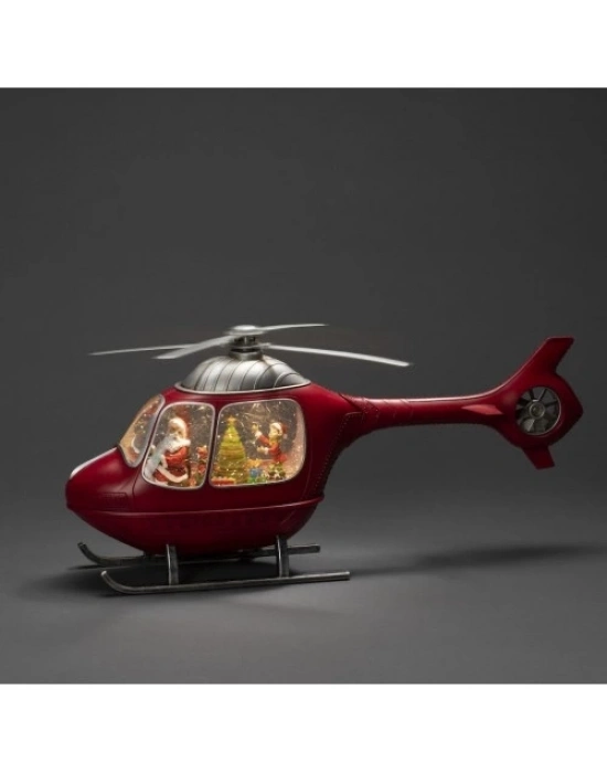 Helikopter Tasarımlı Işıklı Müzikli Kar Küresi