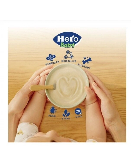 Hero Baby Sütlü 8 Tahıllı Peynirli Pekmezli Kaşık Mama 200 Gr