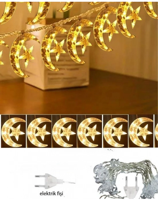 ® Hilal Yıldız LED Perde Işık Balkon Pencere ve Oda Dekorasyonu