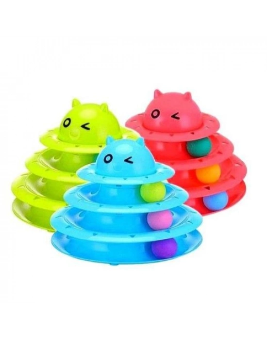 3 Katlı Kedi Oyuncağı Turntable Cat Toy