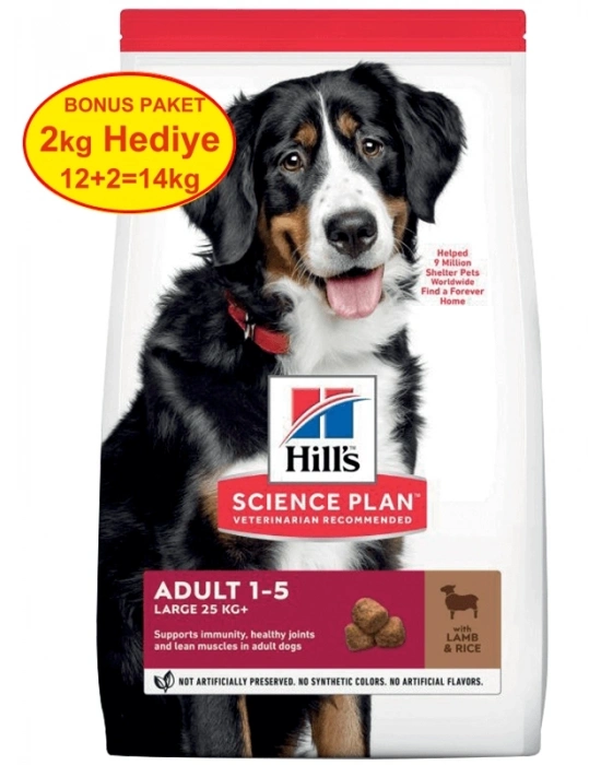 Hills Büyük Irk Kuzu Etli Yetişkin Köpek Maması 12+2 Kg Hediyeli