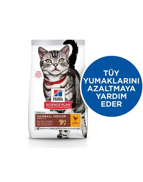 Hills Hairball İndoor Tavuklu Tüy Yumağı Önleyici Yaşlı Kedi Maması 1.5 Kg