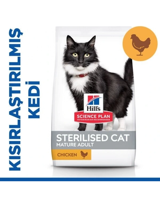 Hills Mature Sterilised Tavuklu Kısırlaştırılmış Yaşlı Kedi Maması 1.5 Kg