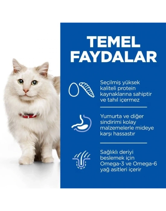 Hills Science Plan Hypoallergenic Yumurtalı ve Böcekli Tahılsız Yetişkin Kedi Maması 1.5 Kg