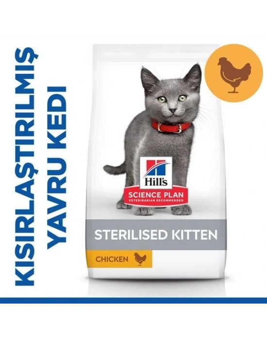 Hills Sterilised Kitten Tavuklu Kısırlaştırılmış Yavru Kedi Maması 3 Kg
