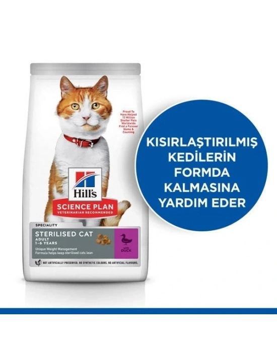 Hills Young Sterilised Ördekli Kısırlaştırılmış Kedi Maması 3 Kg