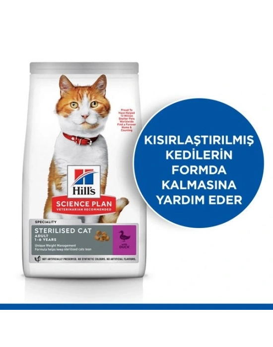 Hills Young Sterilised Ördekli Kısırlaştırılmış Kedi Maması 8+2 Kg