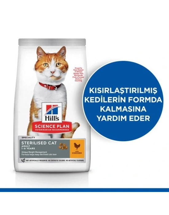 Hills Young Sterilised Tavuklu Kısırlaştırılmış Kedi Maması 8+2 Kg