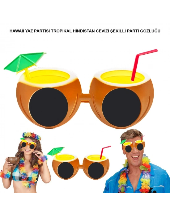 Hindistan Cevizi Tropikal Hawaii Yaza Merhaba Parti Gözlüğü