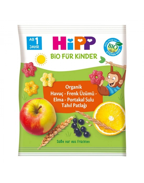 Hipp Organik Havuç Frenk Üzümü Elma Portakal Sulu Tahıl Patlağı 30 Gr