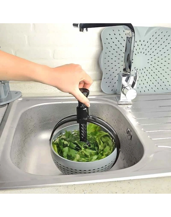 Hızlı Salata Kurutucu Süzgeç- Dönerli Süzgeç Dev Boy