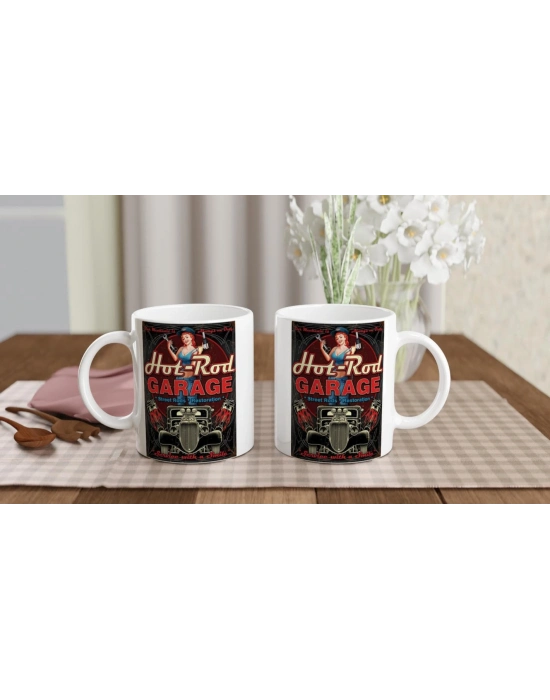 Hot-Rod Mekanik Temalı Retro Kupa Bardak