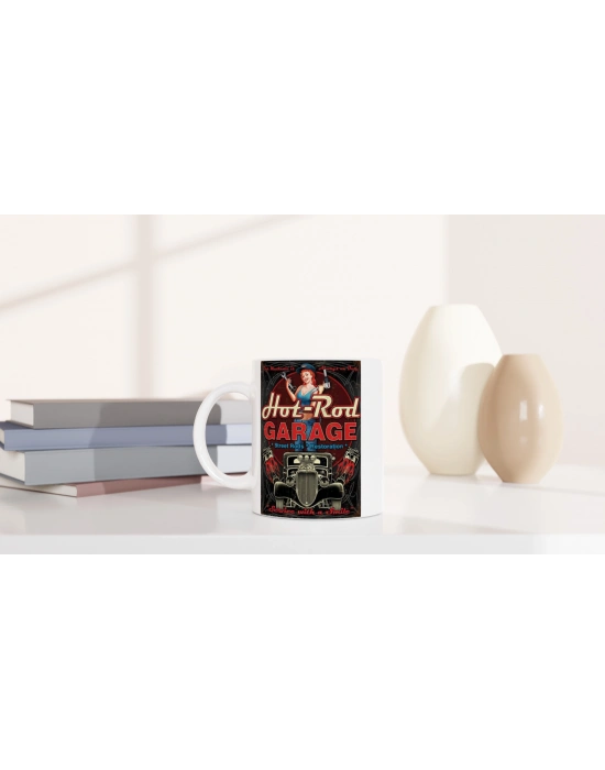 Hot-Rod Mekanik Temalı Retro Kupa Bardak