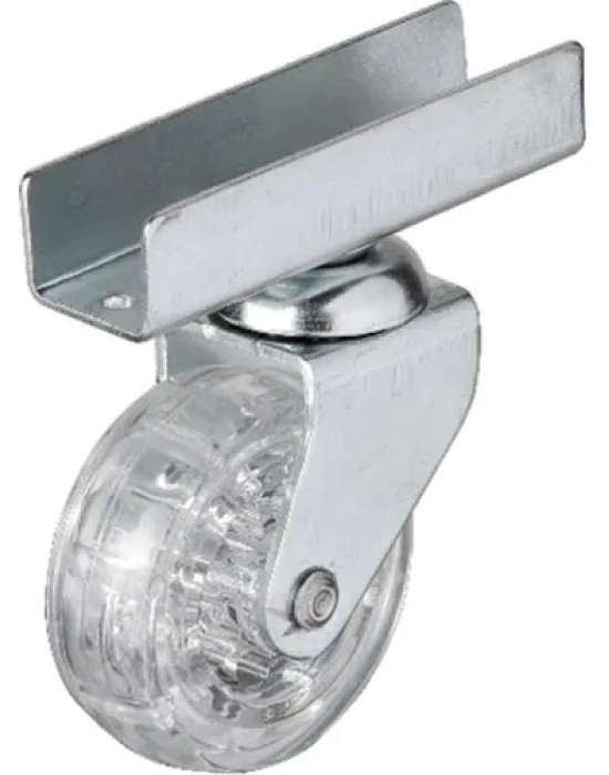 Hts 327 - 50x20 Mm Şeffaf Makaralı Uzun U Tablalı Teker 4 Adet