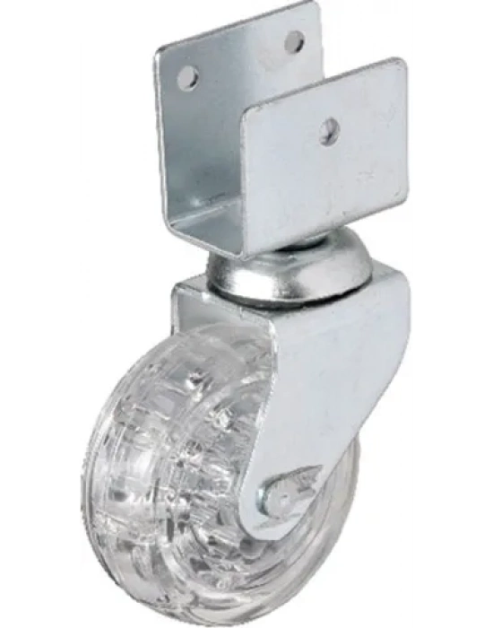 Hts 328 - 50x20 Mm Şeffaf Makaralı Kısa U Tablalı Teker 4 Adet