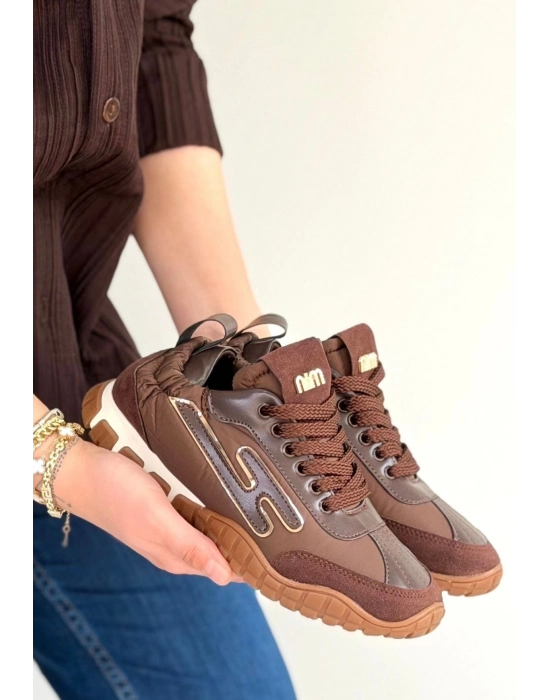 Huer Kahverengi Nubuk Bağcıklı Spor Ayakkabı