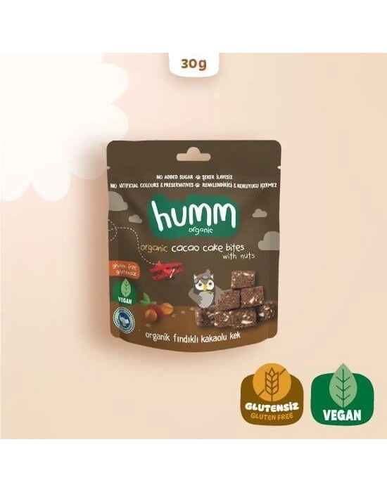 Humm Organik Fındıklı Kakaolu Vegan Kek 30 Gr