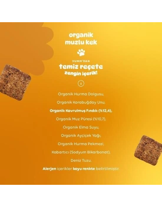Humm Organik Glutensiz Vegan Muzlu Kek 30 Gr