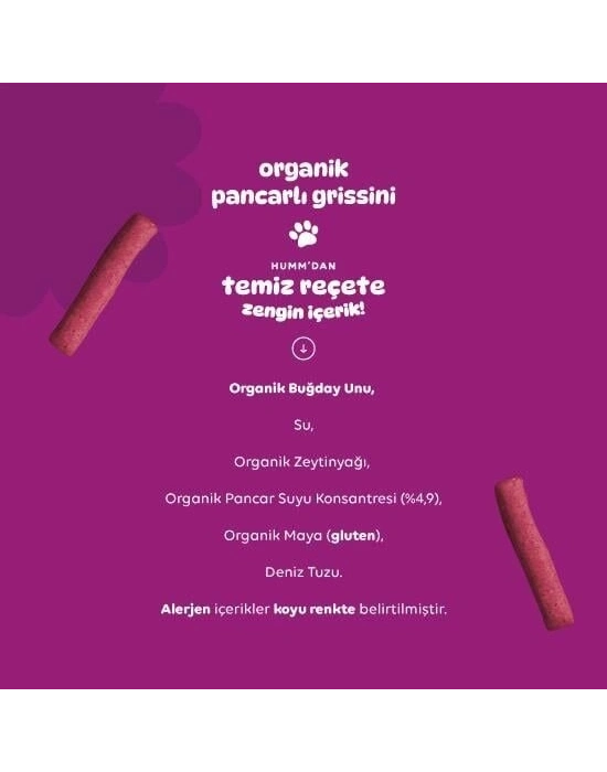 Humm Organik Vegan Pancarlı Grissini 55 Gr