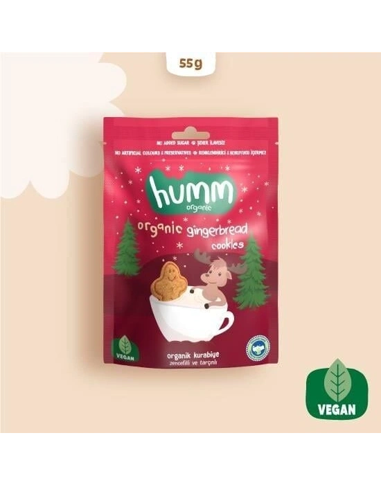 Humm Organik Zencefilli ve Tarçınlı Vegan Kurabiye 55 Gr