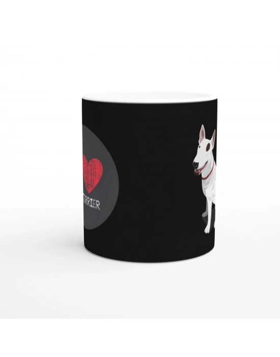 I Love Bull Terrier Temalı Baskılı Kupa Bardak-2