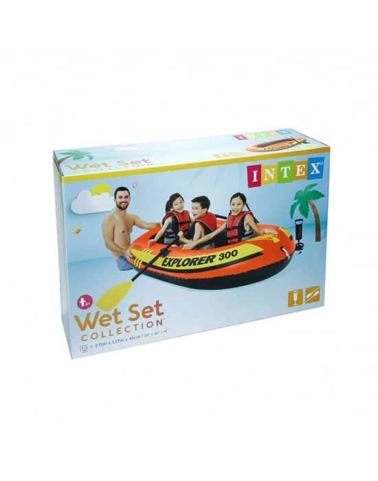 IB58332 Intex Explorer Bot 300 Set (Kürek-Pompa) 211x117x41 cm