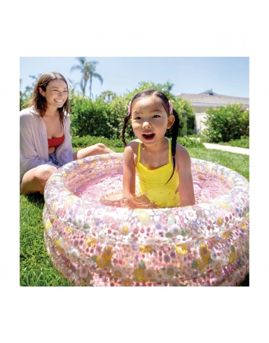 IH58427 Intex 3 Boğumlu Çiçek Desenli Bebek Havuzu 86x25cm