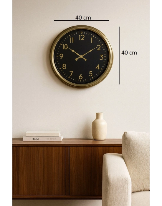 ® İhtişam Eskitme 40 Cm Metal Duvar Saati
