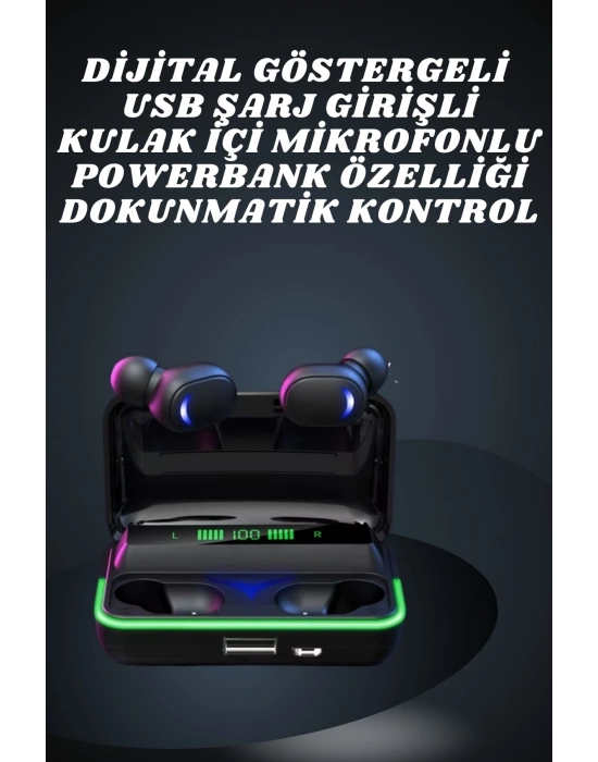İkili Bluetooth Kulaklık Dijital Göstergeli Uzun Pil Ömrü Yüksek Ses Kaliteli