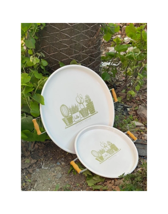 İkili Yuvarlak Sunum Tepsisi Seti