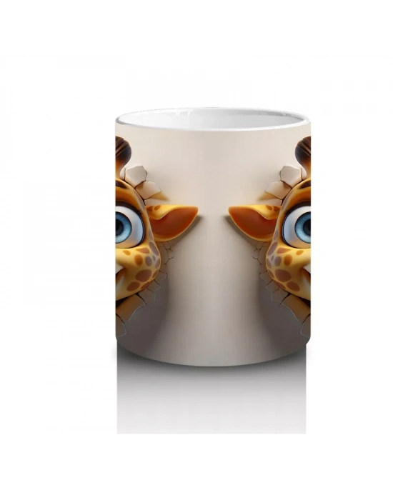 İkiz Zürafa Karakterleri Deseni – Baskılı Kahve Kupası