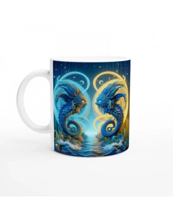 İkizler Burcu Baskılı Kahve Kupası - Astral Denizaltı Dünyası Vs1