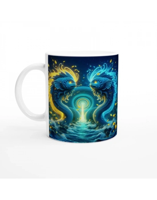 İkizler Burcu Baskılı Kahve Kupası - Astral Denizaltı Dünyası Vs3