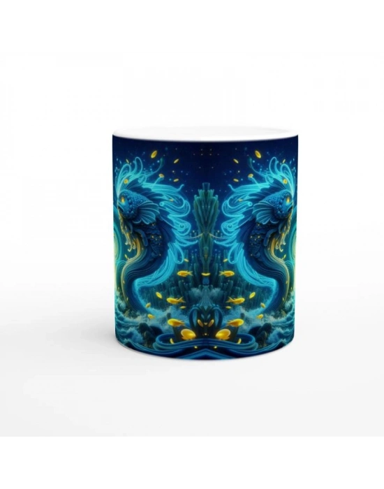 İkizler Burcu Baskılı Kahve Kupası - Astral Denizaltı Dünyası Vs3