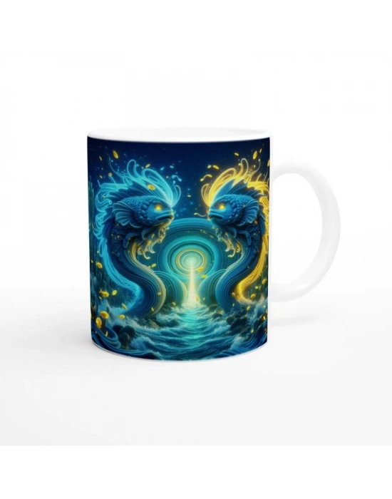 İkizler Burcu Baskılı Kahve Kupası - Astral Denizaltı Dünyası Vs3
