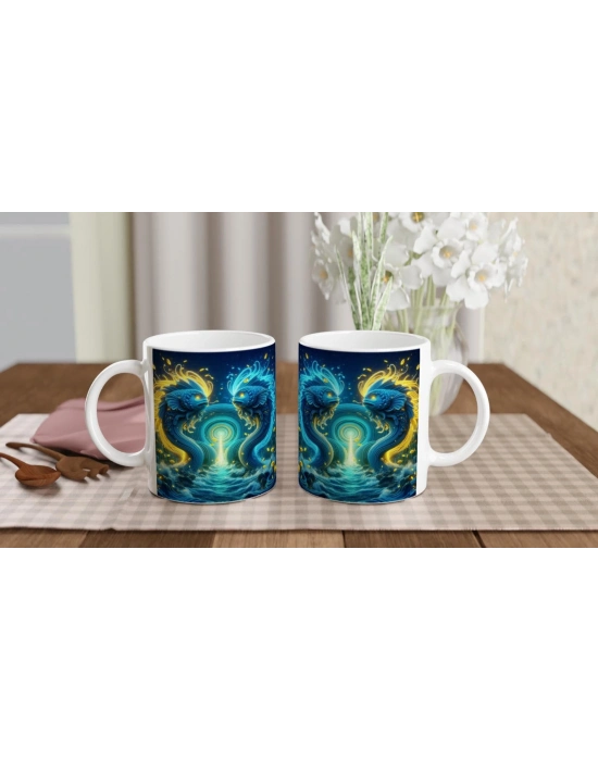 İkizler Burcu Baskılı Kahve Kupası - Astral Denizaltı Dünyası Vs3