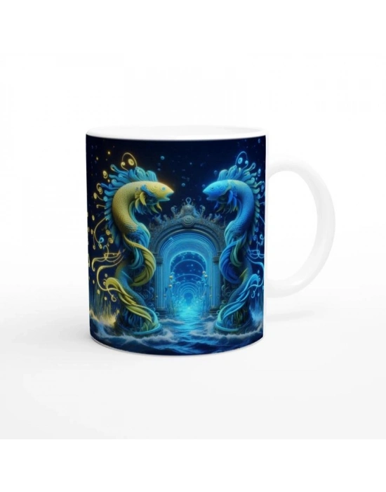 İkizler Burcu Baskılı Kahve Kupası - Astral Denizaltı Dünyası Vs4