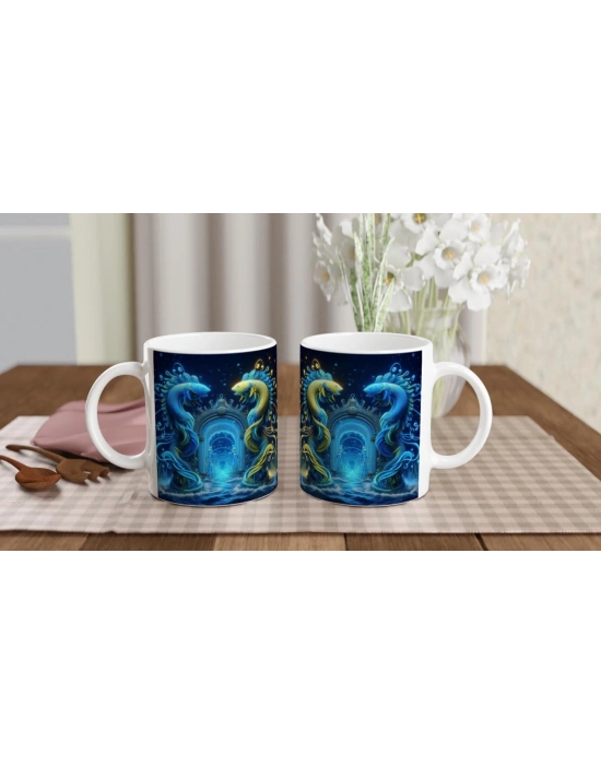 İkizler Burcu Baskılı Kahve Kupası - Astral Denizaltı Dünyası Vs4