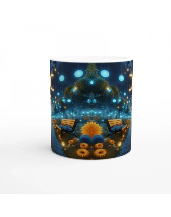 İkizler Burcu Baskılı Kahve Kupası - Ay ışığında Zodyak Bahçesi Vs1