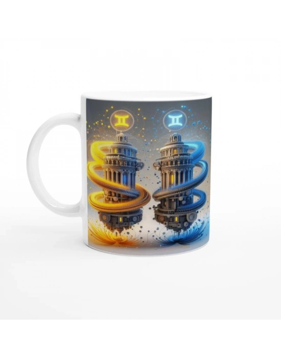 İkizler Burcu Baskılı Kahve Kupası - Burçlar Krallığı Şatosu Vs1