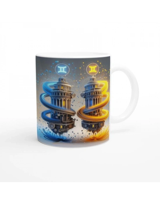 İkizler Burcu Baskılı Kahve Kupası - Burçlar Krallığı Şatosu Vs1